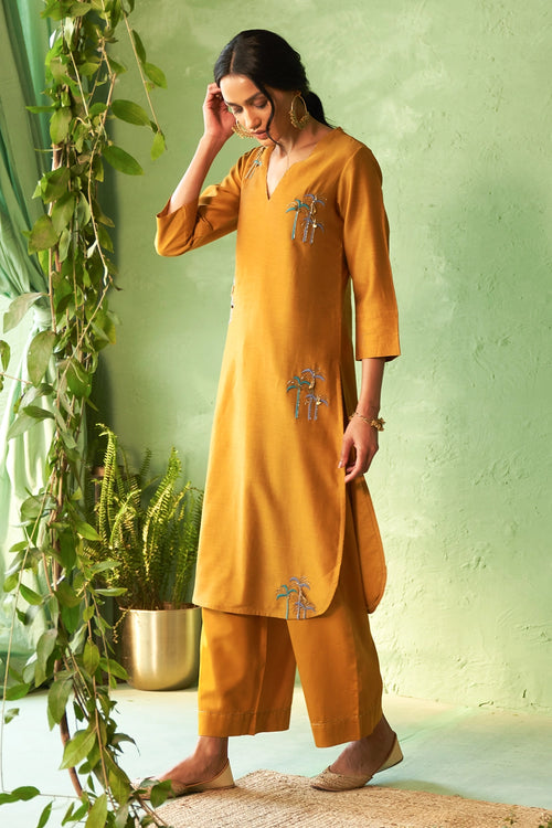 Kinaara Mustard Kurta Set