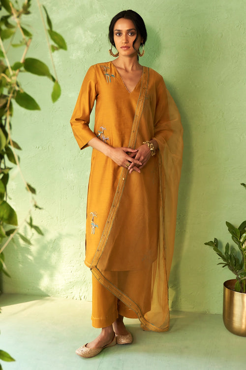 Kinaara Mustard Kurta Set
