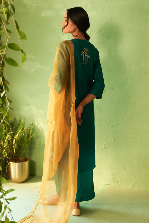 Peacock Green Tunic Set
