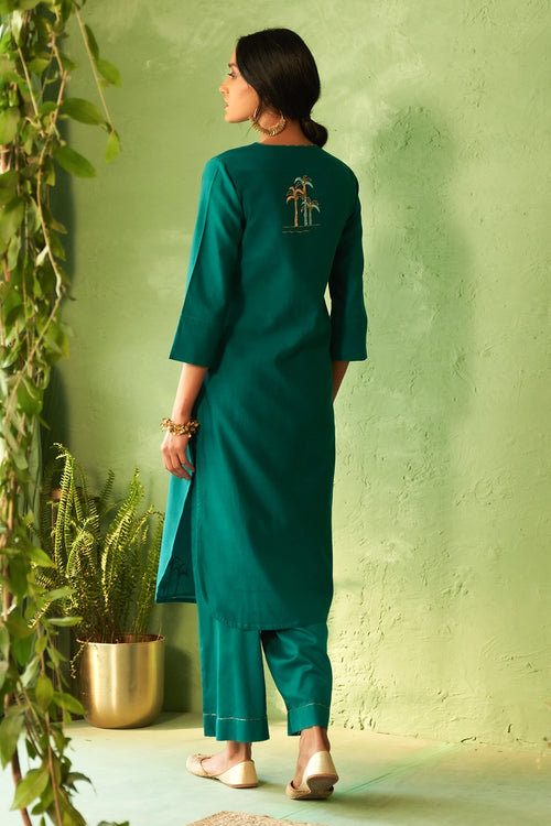 Peacock Green Tunic Set