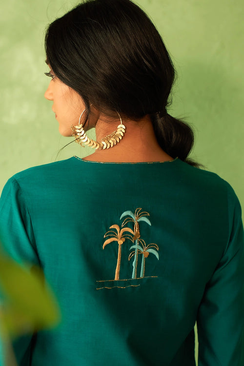 Peacock Green Tunic Set