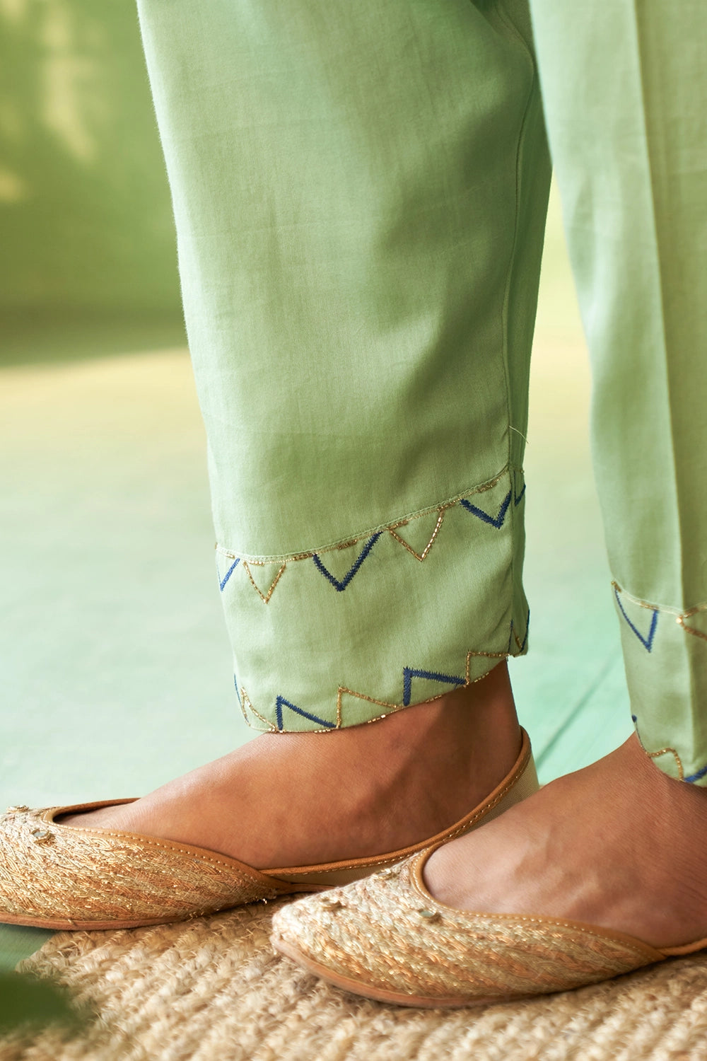 Tea Green Short Kurta Set