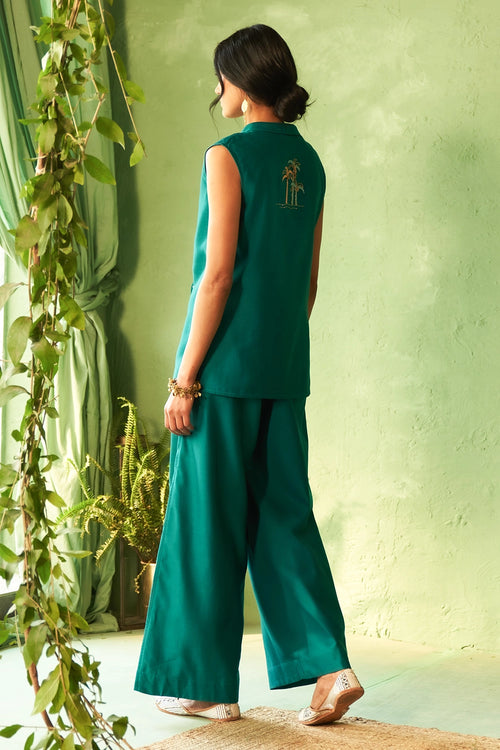 Kinaara Peacock Green Jacket set
