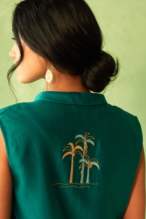 Kinaara Peacock Green Jacket set