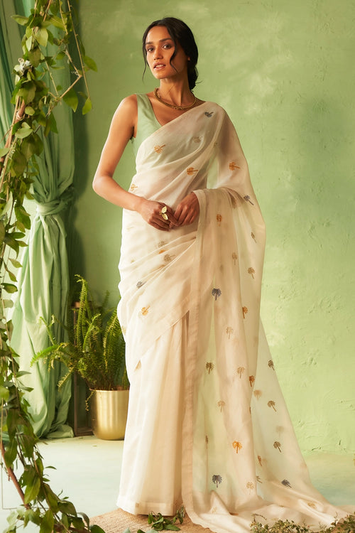 Kinaara saree with Tea Green Blouse