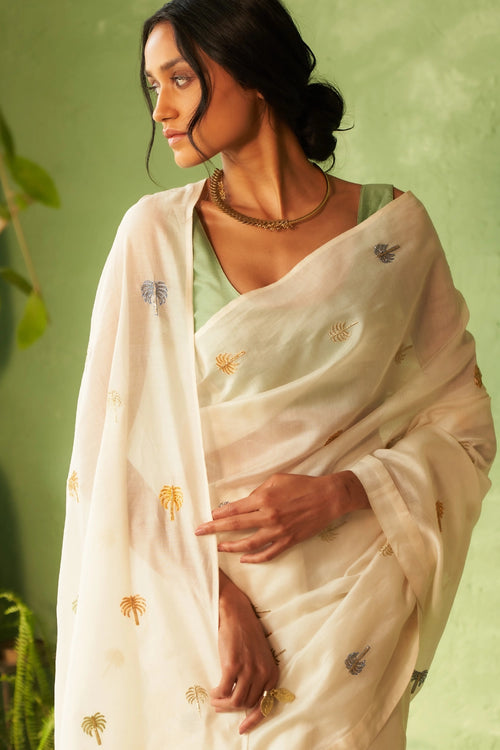 Kinaara saree with Tea Green Blouse