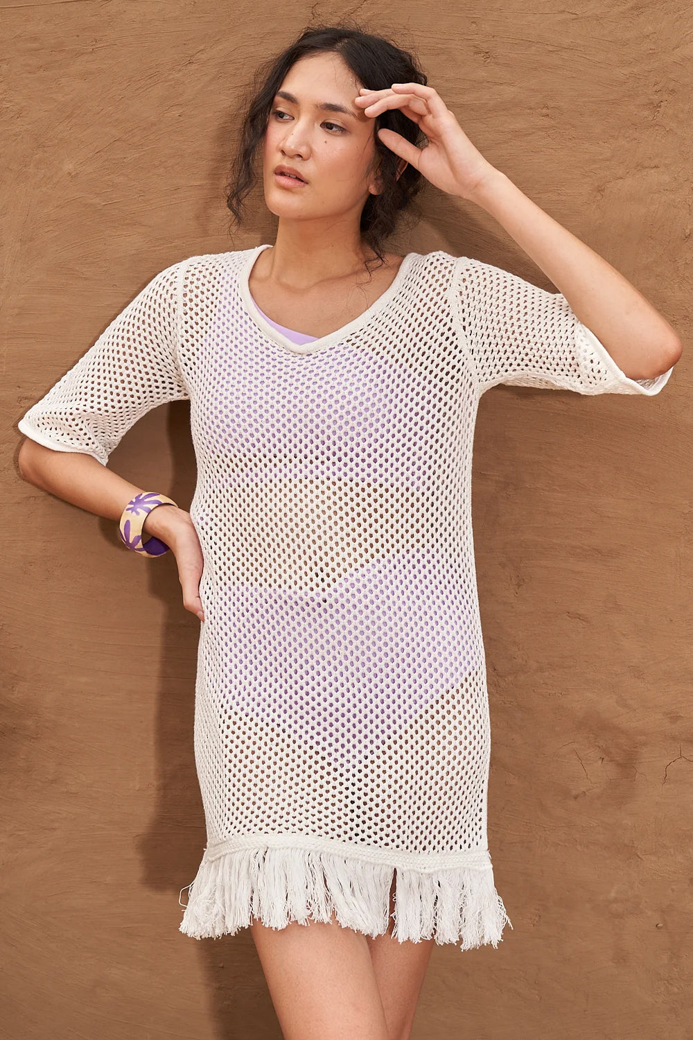 Amaya White Knit Dress