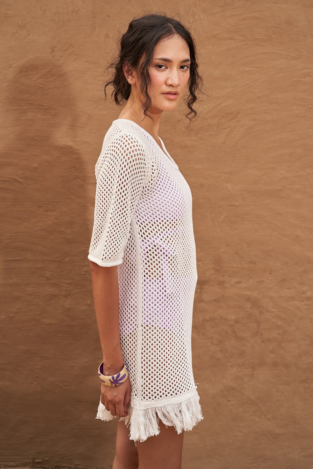 Amaya White Knit Dress