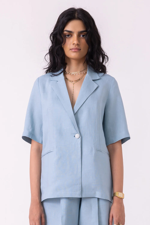 Jo Blue Linen Jacket