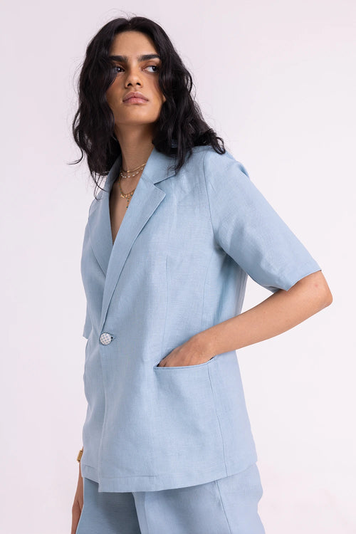 Jo Blue Linen Jacket
