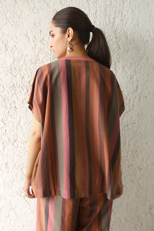 Spice Stripe Kaftan Blouse