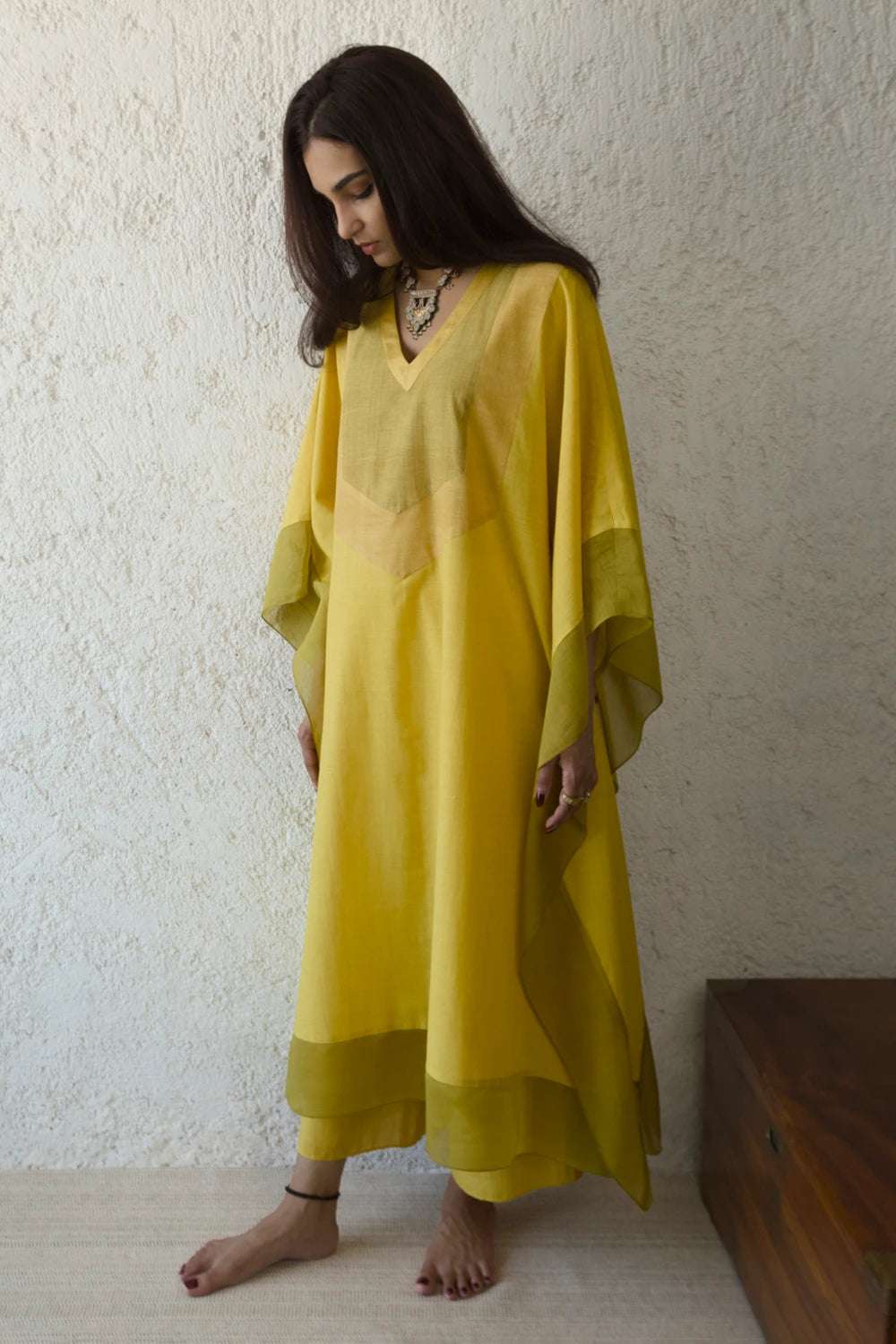 Sunflower Kaftan Yoke Shift Kaftan