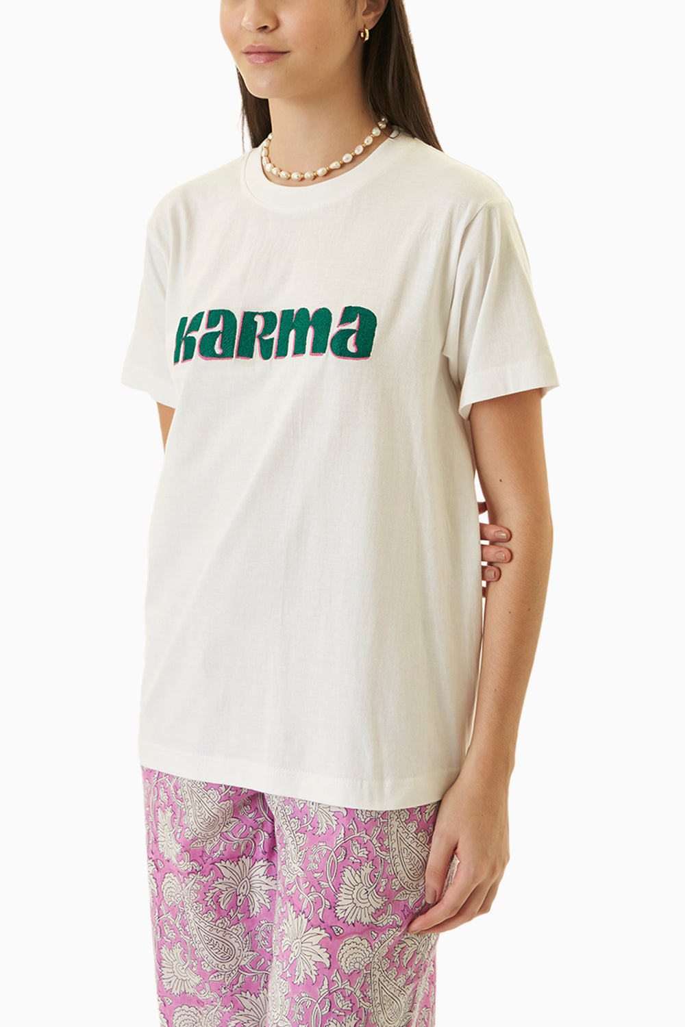 Karma Embroidered T-shirt
