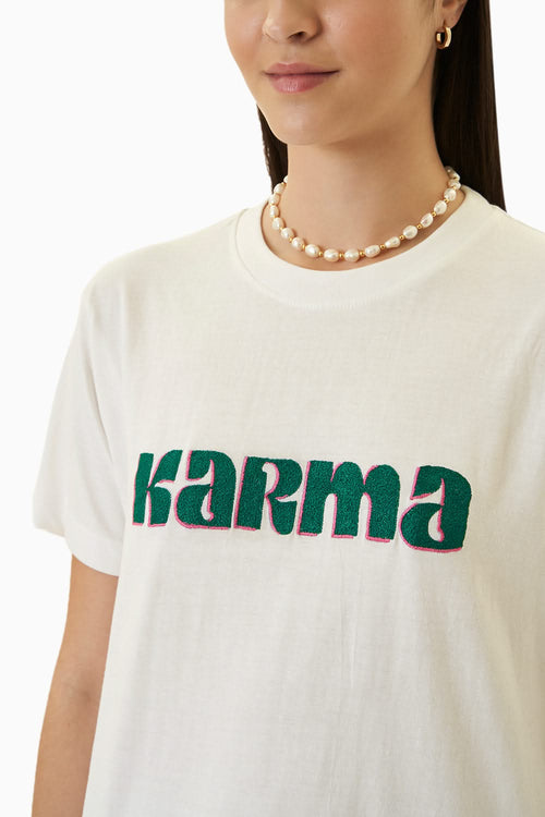 Karma Embroidered T-shirt