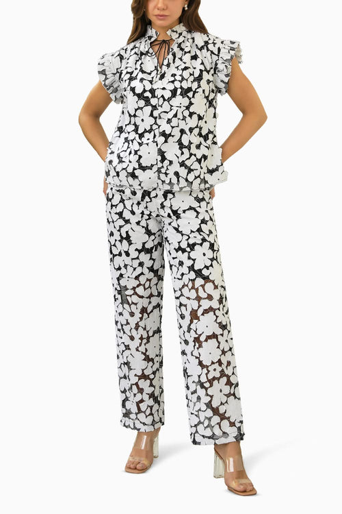 3-D Flower Contast Co-ord Set