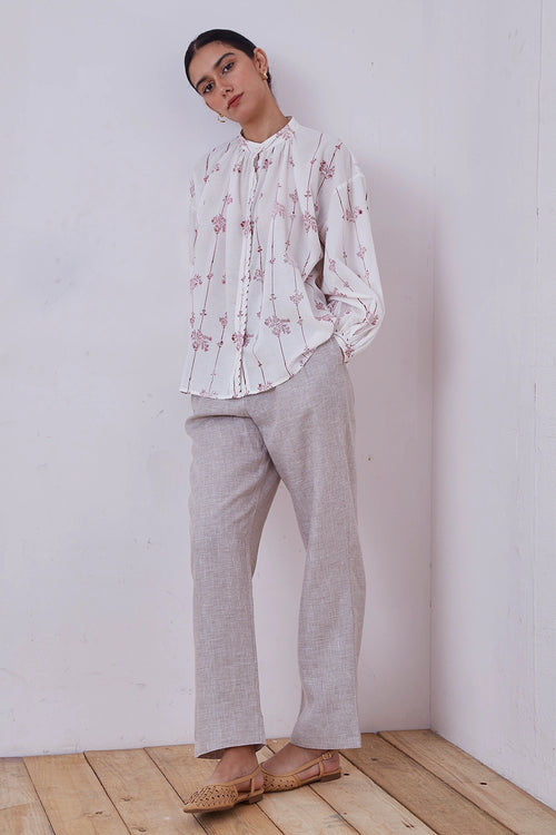 Kesar Red Hand Printed Top