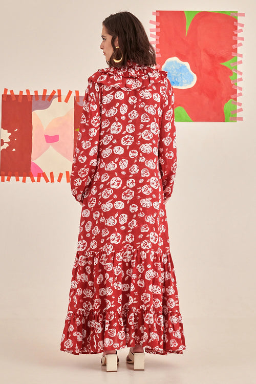 Rose Scarlet Ruffle Dress