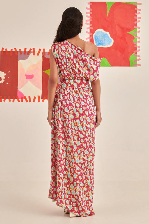 One Shoulder Draped Dress