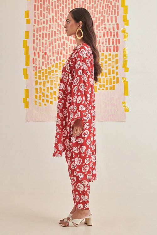 Rose Scarlet Relaxed Co-ord Set