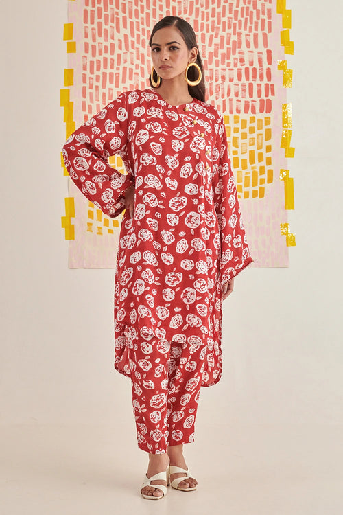 Rose Scarlet Relaxed Co-ord Set