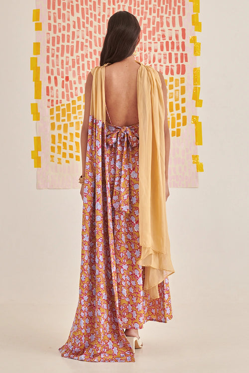 Gold Florentina Slip Draped Dress