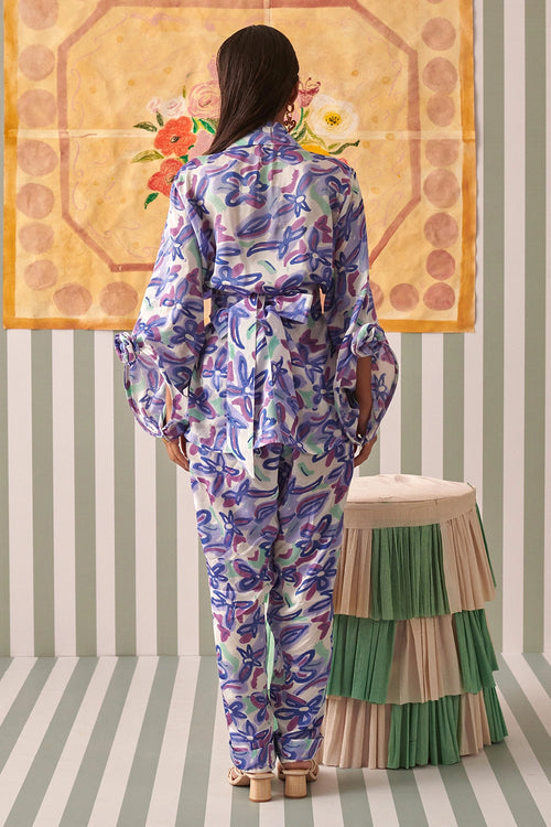 Abstract Gardenia Blazer Co-ord Set