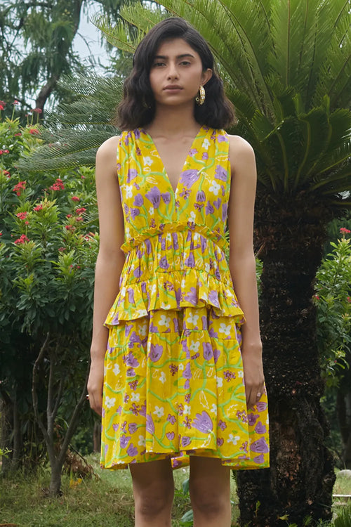 Le Lemon Fleur Babydoll Dress