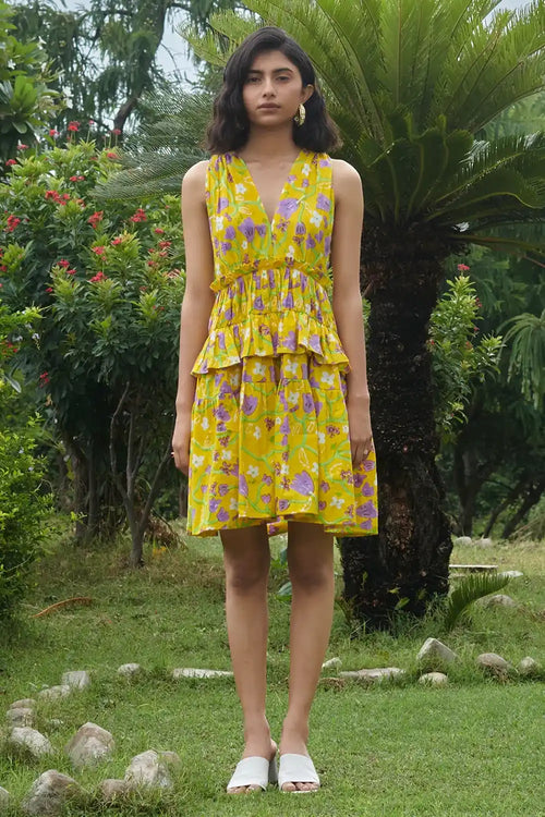 Le Lemon Fleur Babydoll Dress
