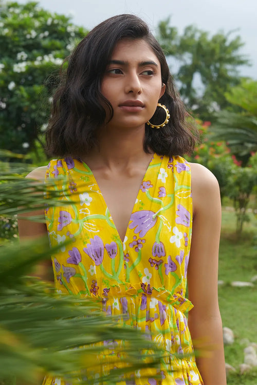 Le Lemon Fleur Babydoll Dress