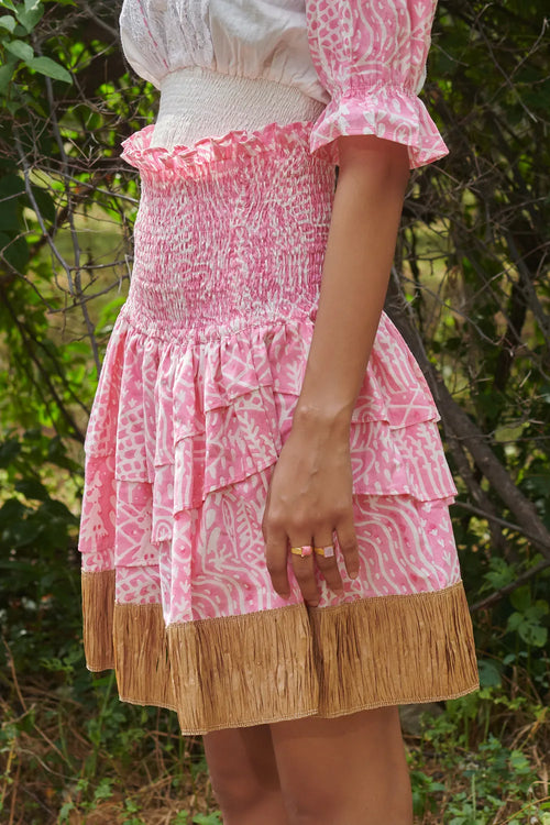 Barbie Smocked Raffia Skirt