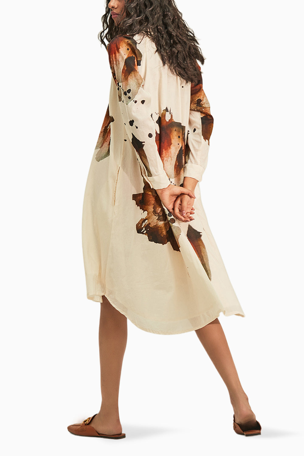 Myna Off White Shirt Dress