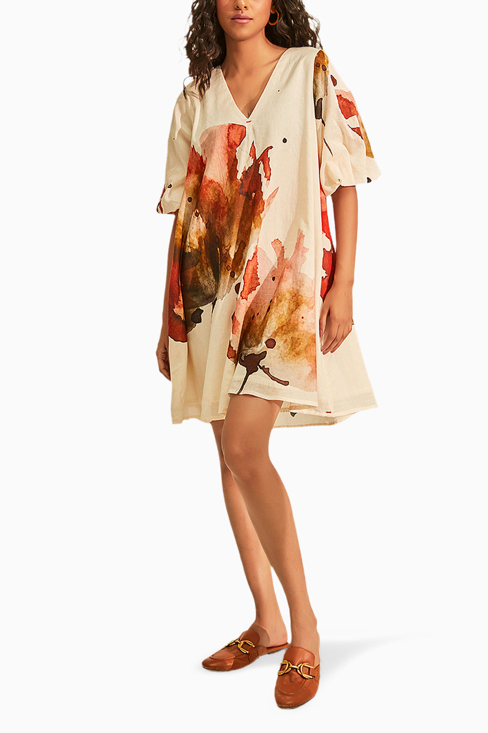 Wild Poppies Off White Dress