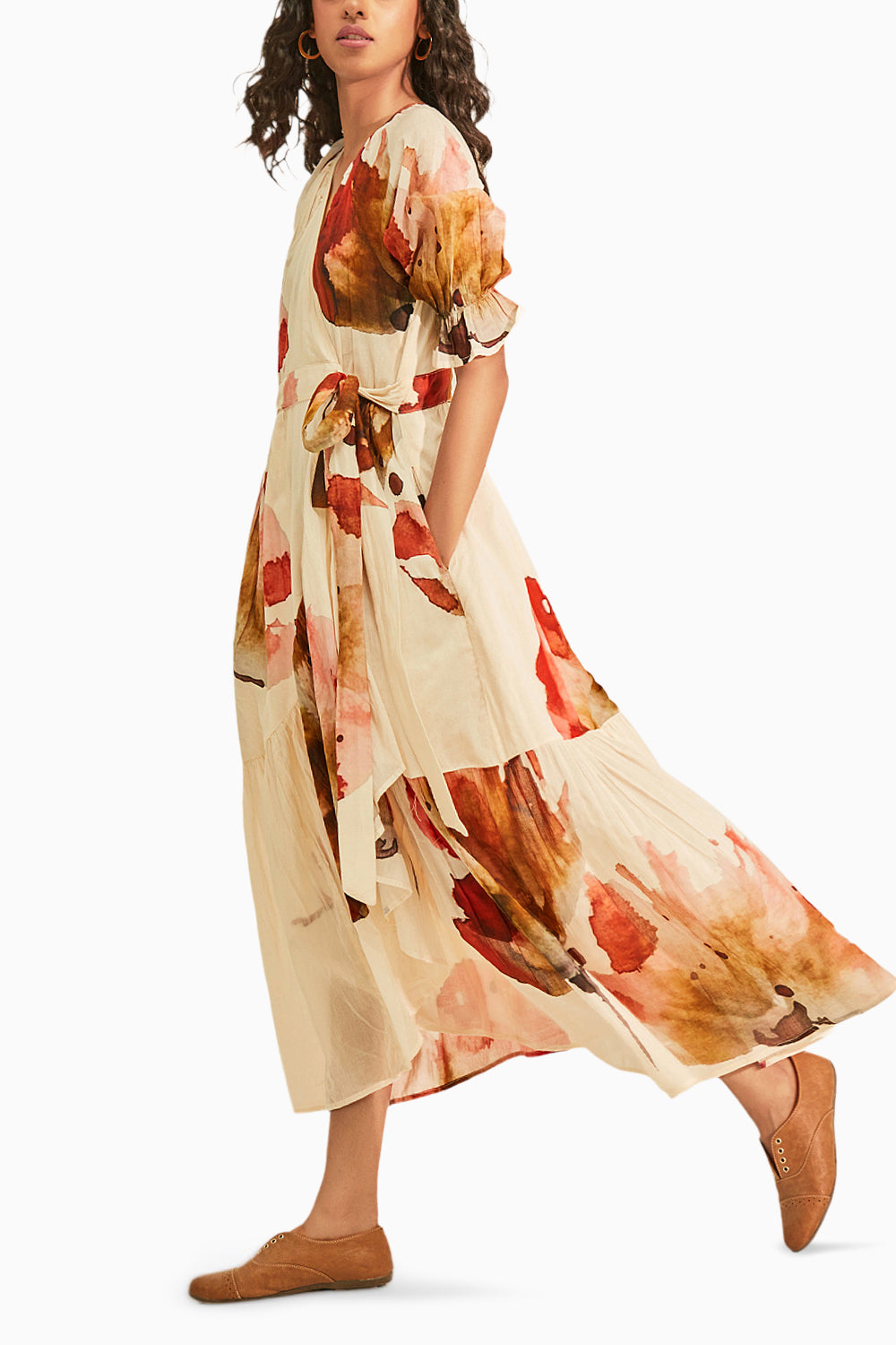 Off White Wild Poppy Wrap Dress