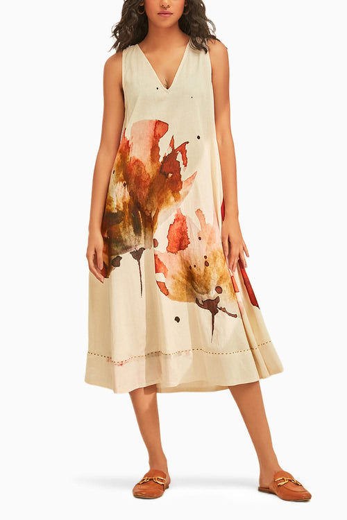 Poppy Fields Off White Dress