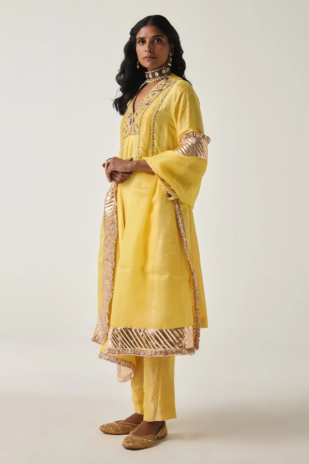 Khayaal Silk Tissue Kurta Set With Dupatta