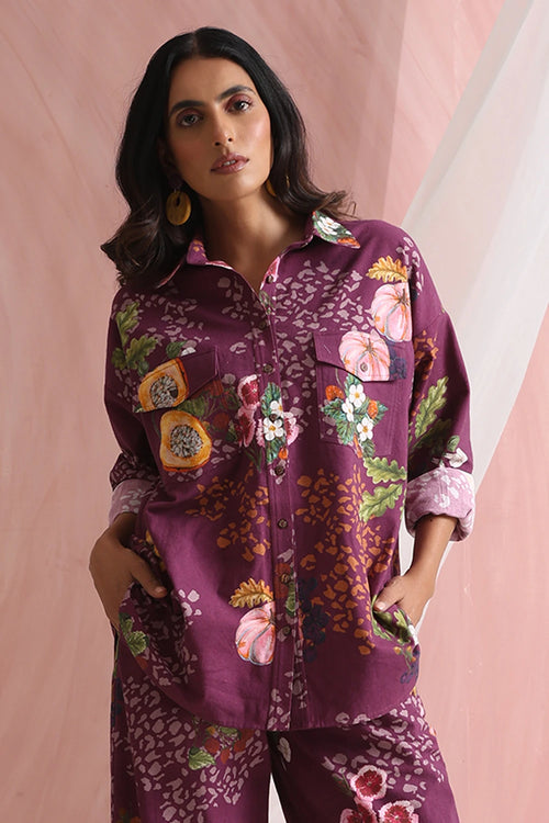 Berry Shirt And Pants Set