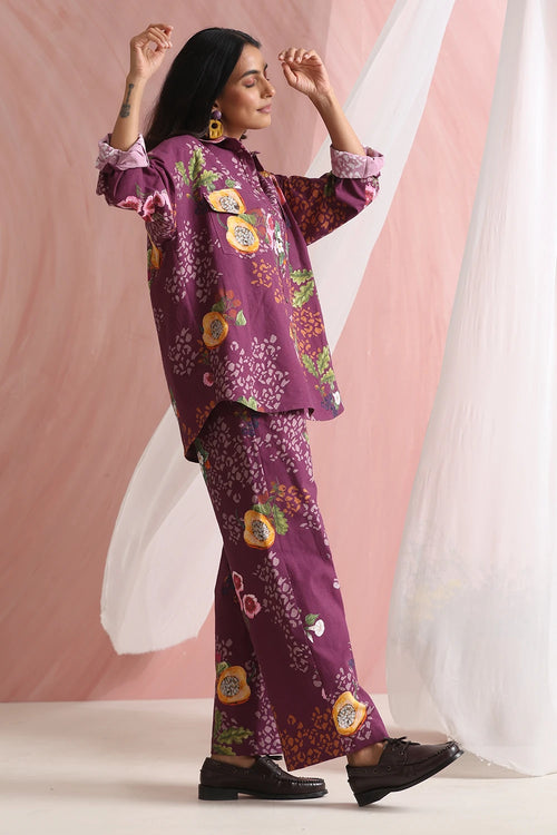 Berry Shirt And Pants Set