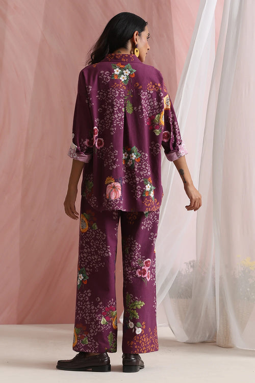 Berry Shirt And Pants Set