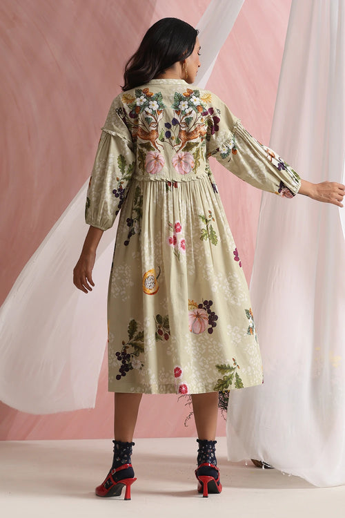 Pastel Olive Everlyn Yoke Dress