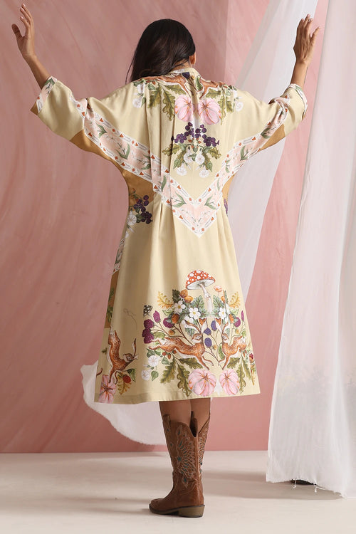 Light Beige Twilight Pleat Dress