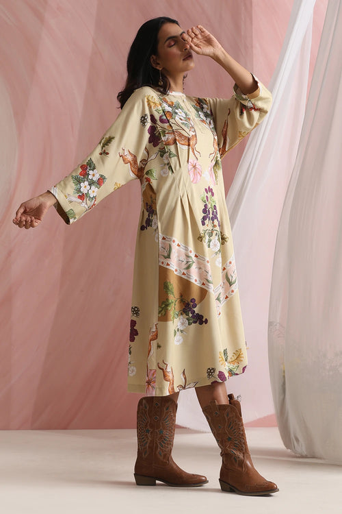 Light Beige Twilight Pleat Dress