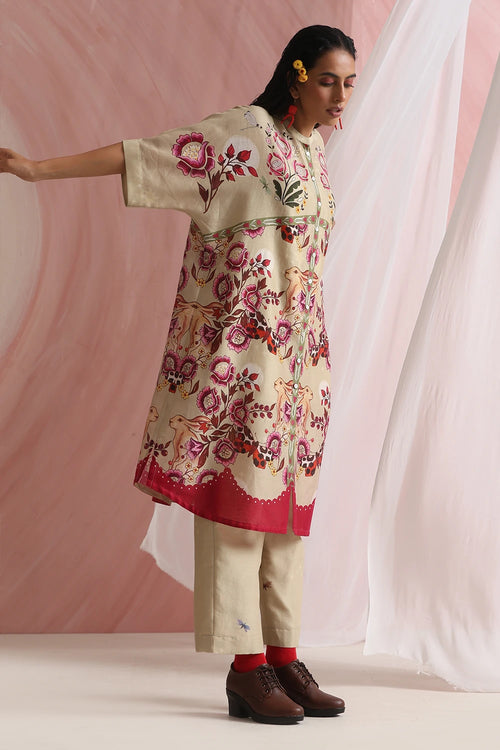 Beige Rustora Tunic Set