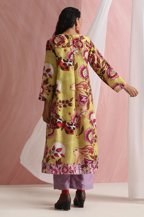 Lime Green Lavender Cinder Tunic Set