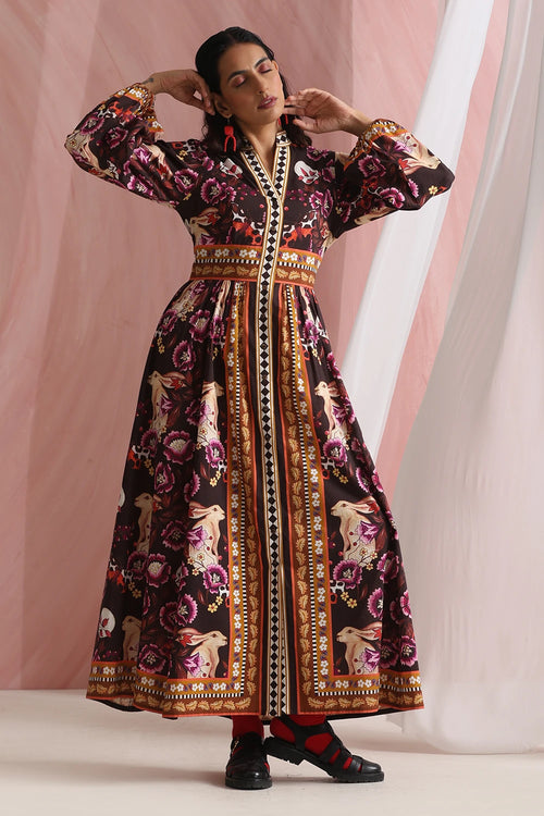 Forest Brown Maxora Dress