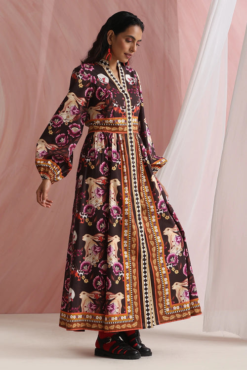 Forest Brown Maxora Dress