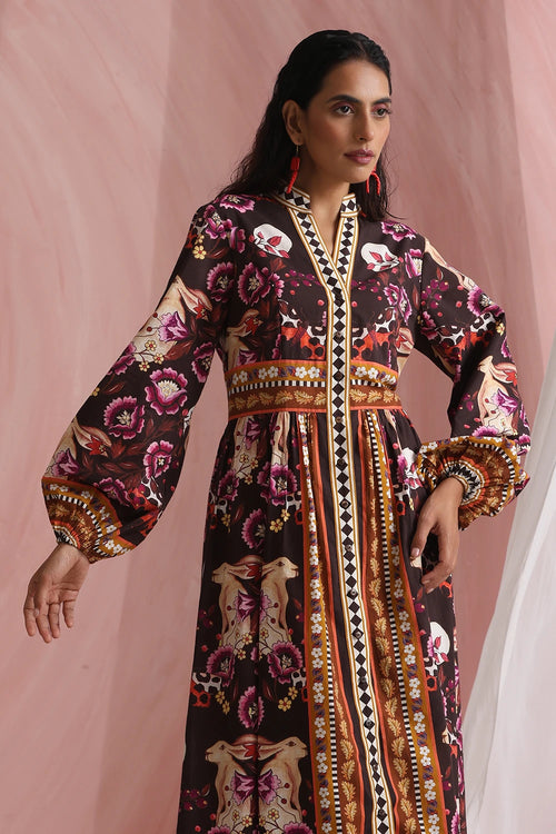 Forest Brown Maxora Dress