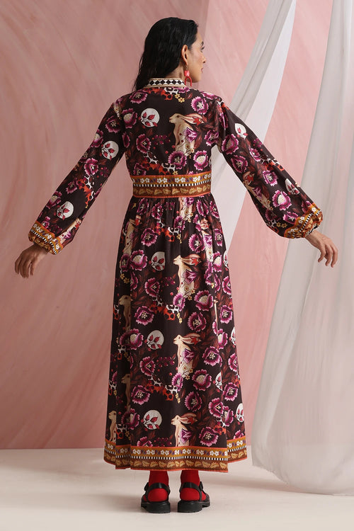 Forest Brown Maxora Dress