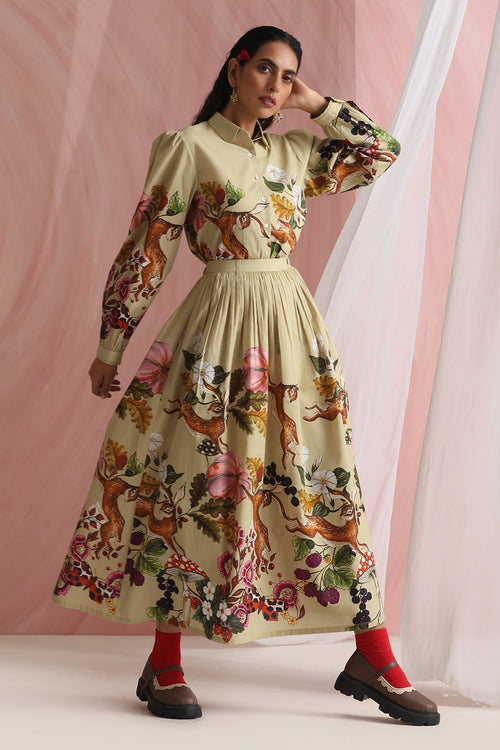 Pale Olive Forest Co-ord Set