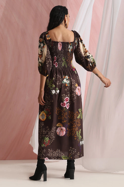Forest Brown Faunelle Dress