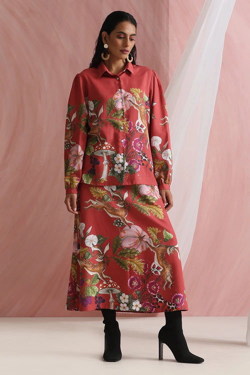Raspberry Red Wanderlit Co-ord Set